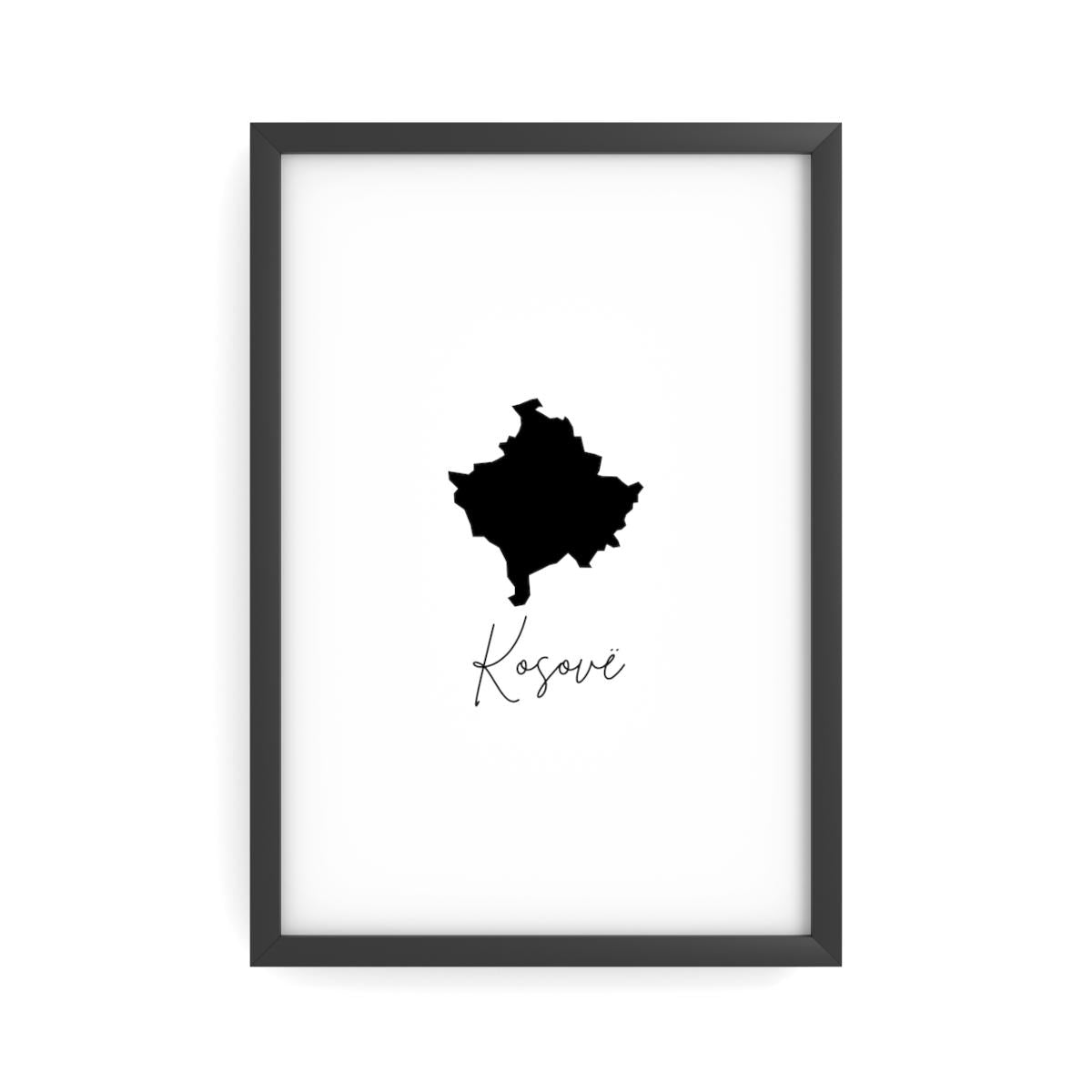Kosovë Semimatte Poster - Kosovo Balkan Wandkunst | Kosovarische Deko Premium